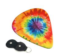Guitar Picks 6 Pack Tie Dye Print Personalized Guitar Picks with Organizer Storage Box Guitar Plectrum Guitar Accessories for Bass Electric Ukulele Guitar Players