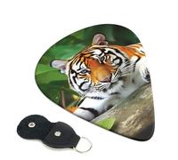 Guitar Picks 6 Pack Tiger Butterfly Bird Print Personalized Guitar Picks with Organizer Storage Box Guitar Plectrum Guitar Accessories for Bass Electric Ukulele Guitar Players