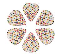 Guitar Picks 6 Pack Triangle Geometric Print Guitar Pick Holder Personalized Guitar Picks for Acoustic Guitars Violin Ukulele Bass