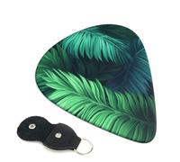 Guitar Picks 6 Pack Tropical Palm Leaves Print Personalized Guitar Picks with Organizer Storage Box Guitar Plectrum Guitar Accessories for Bass Electric Ukulele Guitar Players