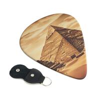 Guitar Picks 6 Pack Vintage Great Egyptian Pyramid Print Personalized Guitar Picks with Organizer Storage Box Guitar Plectrum Guitar Accessories for Bass Electric Ukulele Guitar Players