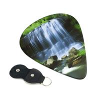 Guitar Picks 6 Pack Waterfall Flowing Down Print Personalized Guitar Picks with Organizer Storage Box Guitar Plectrum Guitar Accessories for Bass Electric Ukulele Guitar Players