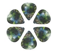 Guitar Picks 6 Pack Waterfall jungle Print Guitar Pick Holder Personalized Guitar Picks for Acoustic Guitars Violin Ukulele Bass