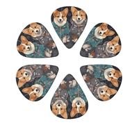 Guitar Picks 6 Pack Wearing Clothes Corgi Dogs Print Guitar Pick Holder Personalized Guitar Picks for Acoustic Guitars Violin Ukulele Bass