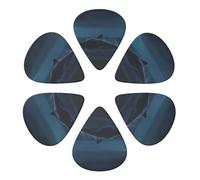 Guitar Picks 6 Pack Whale in The Sea Print Guitar Pick Holder Personalized Guitar Picks for Acoustic Guitars Violin Ukulele Bass