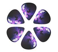 Guitar Picks 6 Pack White Butterfly Print Guitar Pick Holder Personalized Guitar Picks for Acoustic Guitars Violin Ukulele Bass