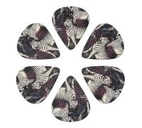 Guitar Picks 6 Pack White Leopard Zebra Print Guitar Pick Holder Personalized Guitar Picks for Acoustic Guitars Violin Ukulele Bass