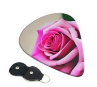Guitar Picks 6 Pack White Watercolor Floral Rose Print Personalized Guitar Picks with Organizer Storage Box Guitar Plectrum Guitar Accessories for Bass Electric Ukulele Guitar Players