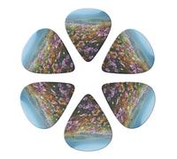 Guitar Picks 6 Pack Wildflowers Print Guitar Pick Holder Personalized Guitar Picks for Acoustic Guitars Violin Ukulele Bass