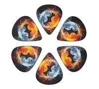 Guitar Picks 6 Pack Yin yang fire water Print Guitar Pick Holder Personalized Guitar Picks for Acoustic Guitars Violin Ukulele Bass