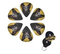 Guitar Picks 6 Pcs 3 Different Thickness Guitar Pick With Storage Box Black german shepherd dog Guitar Picks Acoustic Guitar Plectrums for Bass Electric Ukulele