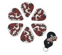Guitar Picks 6 Pcs 3 Different Thickness Guitar Pick With Storage Box Red and white cowhide Guitar Picks Acoustic Guitar Plectrums for Bass Electric Ukulele