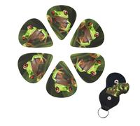 Guitar Picks 6 Pcs 3 Different Thickness Guitar Pick With Storage Box Tree Frog Guitar Picks Acoustic Guitar Plectrums for Bass Electric Ukulele