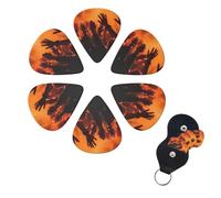 Guitar Picks 6 Pcs 3 Different Thickness Guitar Pick With Storage Box Watch a Concert Guitar Picks Acoustic Guitar Plectrums for Bass Electric Ukulele