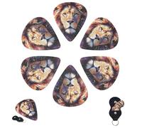 Guitar Picks 6 Pcs 3 Different Thickness Personalized Guitar Plectrums with Storage Box Abstract Animal Paint Guitar Picks Medium Thin Guitar Accessories (0.46mm, 0.71mm, 0.96mm)