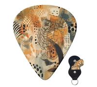 Guitar Picks 6 Pcs 3 Different Thickness Personalized Guitar Plectrums With Storage Box Abstract Pattern Of Shapes Guitar Picks Medium Thin Guitar Accessories (0.46mm, 0.71mm, 0.96mm)