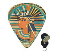 Guitar Picks 6 Pcs 3 Different Thickness Personalized Guitar Plectrums With Storage Box Ancient Egyptian Hieroglyph Guitar Picks Medium Thin Guitar Accessories (0.46mm, 0.71mm, 0.96mm)