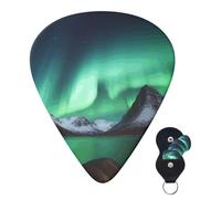 Guitar Picks 6 Pcs 3 Different Thickness Personalized Guitar Plectrums With Storage Box Aurora Borealis Guitar Picks Medium Thin Guitar Accessories (0.46mm, 0.71mm, 0.96mm)
