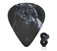 Guitar Picks 6 Pcs 3 Different Thickness Personalized Guitar Plectrums With Storage Box Black Panther Guitar Picks Medium Thin Guitar Accessories (0.46mm, 0.71mm, 0.96mm)