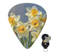 Guitar Picks 6 Pcs 3 Different Thickness Personalized Guitar Plectrums With Storage Box Bouquet Of Daffodils Guitar Picks Medium Thin Guitar Accessories (0.46mm, 0.71mm, 0.96mm)