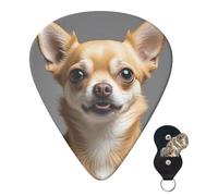 Guitar Picks 6 Pcs 3 Different Thickness Personalized Guitar Plectrums With Storage Box Cute Chihuahua Guitar Picks Medium Thin Guitar Accessories (0.46mm, 0.71mm, 0.96mm)