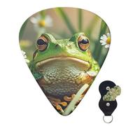 Guitar Picks 6 Pcs 3 Different Thickness Personalized Guitar Plectrums With Storage Box Cute Frog Guitar Picks Medium Thin Guitar Accessories (0.46mm, 0.71mm, 0.96mm)