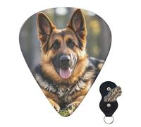 Guitar Picks 6 Pcs 3 Different Thickness Personalized Guitar Plectrums With Storage Box Cute German Shepherd Guitar Picks Medium Thin Guitar Accessories (0.46mm, 0.71mm, 0.96mm)