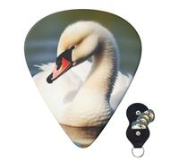 Guitar Picks 6 Pcs 3 Different Thickness Personalized Guitar Plectrums With Storage Box Cute Little Swan Guitar Picks Medium Thin Guitar Accessories (0.46mm, 0.71mm, 0.96mm)