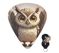 Guitar Picks 6 Pcs 3 Different Thickness Personalized Guitar Plectrums With Storage Box Cute Owl Guitar Picks Medium Thin Guitar Accessories (0.46mm, 0.71mm, 0.96mm)