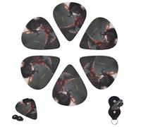 Guitar Picks 6 Pcs 3 Different Thickness Personalized Guitar Plectrums with Storage Box Dead By Daylight Guitar Picks Medium Thin Guitar Accessories (0.46mm, 0.71mm, 0.96mm)