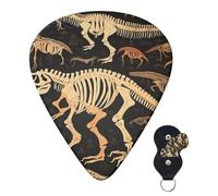 Guitar Picks 6 Pcs 3 Different Thickness Personalized Guitar Plectrums With Storage Box Dinosaur Skeleton Print Guitar Picks Medium Thin Guitar Accessories (0.46mm, 0.71mm, 0.96mm)