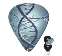 Guitar Picks 6 Pcs 3 Different Thickness Personalized Guitar Plectrums With Storage Box Dna Genetic Helix Guitar Picks Medium Thin Guitar Accessories (0.46mm, 0.71mm, 0.96mm)