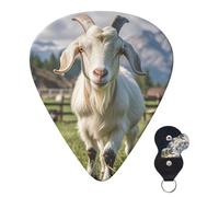 Guitar Picks 6 Pcs 3 Different Thickness Personalized Guitar Plectrums With Storage Box Farm Animal Goat Guitar Picks Medium Thin Guitar Accessories (0.46mm, 0.71mm, 0.96mm)