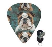 Guitar Picks 6 Pcs 3 Different Thickness Personalized Guitar Plectrums With Storage Box Funny English Bulldog Guitar Picks Medium Thin Guitar Accessories (0.46mm, 0.71mm, 0.96mm)