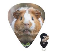 Guitar Picks 6 Pcs 3 Different Thickness Personalized Guitar Plectrums With Storage Box Guinea Pigs Funny Guitar Picks Medium Thin Guitar Accessories (0.46mm, 0.71mm, 0.96mm)