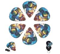 Guitar Picks 6 Pcs 3 Different Thickness Personalized Guitar Plectrums with Storage Box iron Man Guitar Picks Medium Thin Guitar Accessories (0.46mm, 0.71mm, 0.96mm)