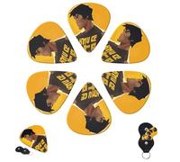 Guitar Picks 6 Pcs 3 Different Thickness Personalized Guitar Plectrums with Storage Box Kung Fu Bruce Lee Guitar Picks Medium Thin Guitar Accessories (0.46mm, 0.71mm, 0.96mm)