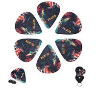Guitar Picks 6 Pcs 3 Different Thickness Personalized Guitar Plectrums with Storage Box Michael Jackson Friday Guitar Picks Medium Thin Guitar Accessories (0.46mm, 0.71mm, 0.96mm)