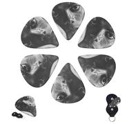 Guitar Picks 6 Pcs 3 Different Thickness Personalized Guitar Plectrums with Storage Box Michael Jackson Guitar Picks Medium Thin Guitar Accessories (0.46mm, 0.71mm, 0.96mm)
