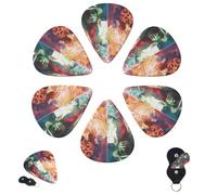 Guitar Picks 6 Pcs 3 Different Thickness Personalized Guitar Plectrums with Storage Box Michael Jackson Guitar Picks Medium Thin Guitar Accessories (0.46mm, 0.71mm, 0.96mm)