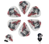 Guitar Picks 6 Pcs 3 Different Thickness Personalized Guitar Plectrums with Storage Box Michael Jackson Guitar Picks Medium Thin Guitar Accessories (0.46mm, 0.71mm, 0.96mm)