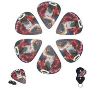 Guitar Picks 6 Pcs 3 Different Thickness Personalized Guitar Plectrums with Storage Box Michael Jackson Guitar Picks Medium Thin Guitar Accessories (0.46mm, 0.71mm, 0.96mm)