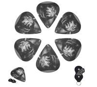 Guitar Picks 6 Pcs 3 Different Thickness Personalized Guitar Plectrums with Storage Box Michael Jackson Guitar Picks Medium Thin Guitar Accessories (0.46mm, 0.71mm, 0.96mm)