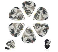 Guitar Picks 6 Pcs 3 Different Thickness Personalized Guitar Plectrums with Storage Box Michael Jackson Guitar Picks Medium Thin Guitar Accessories (0.46mm, 0.71mm, 0.96mm)