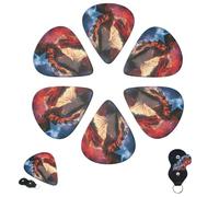 Guitar Picks 6 Pcs 3 Different Thickness Personalized Guitar Plectrums with Storage Box Michael Jackson Guitar Picks Medium Thin Guitar Accessories (0.46mm, 0.71mm, 0.96mm)