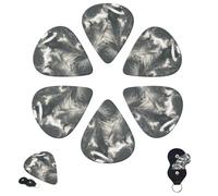 Guitar Picks 6 Pcs 3 Different Thickness Personalized Guitar Plectrums with Storage Box Michael Jackson Guitar Picks Medium Thin Guitar Accessories (0.46mm, 0.71mm, 0.96mm)