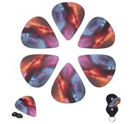 Guitar Picks 6 Pcs 3 Different Thickness Personalized Guitar Plectrums with Storage Box Michael Jackson Guitar Picks Medium Thin Guitar Accessories (0.46mm, 0.71mm, 0.96mm)