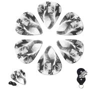 Guitar Picks 6 Pcs 3 Different Thickness Personalized Guitar Plectrums with Storage Box Michael Jackson Guitar Picks Medium Thin Guitar Accessories (0.46mm, 0.71mm, 0.96mm)