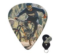 Guitar Picks 6 Pcs 3 Different Thickness Personalized Guitar Plectrums With Storage Box Mountain Bike Tournament Guitar Picks Medium Thin Guitar Accessories (0.46mm, 0.71mm, 0.96mm)