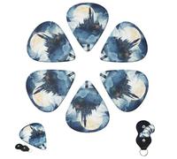 Guitar Picks 6 Pcs 3 Different Thickness Personalized Guitar Plectrums with Storage Box Mysterious Castle Guitar Picks Medium Thin Guitar Accessories (0.46mm, 0.71mm, 0.96mm)